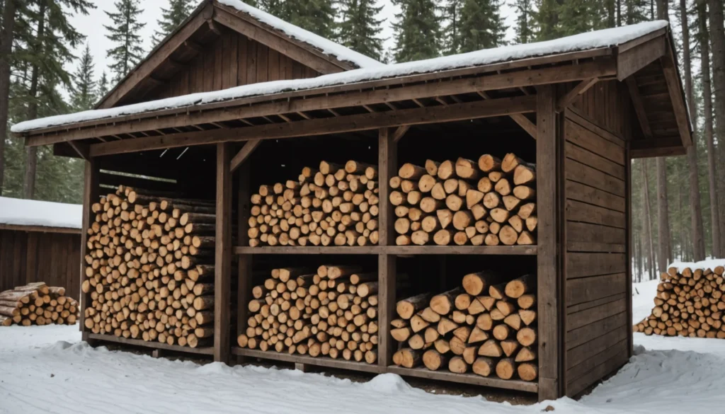 stockage bois de chauffage exterieur