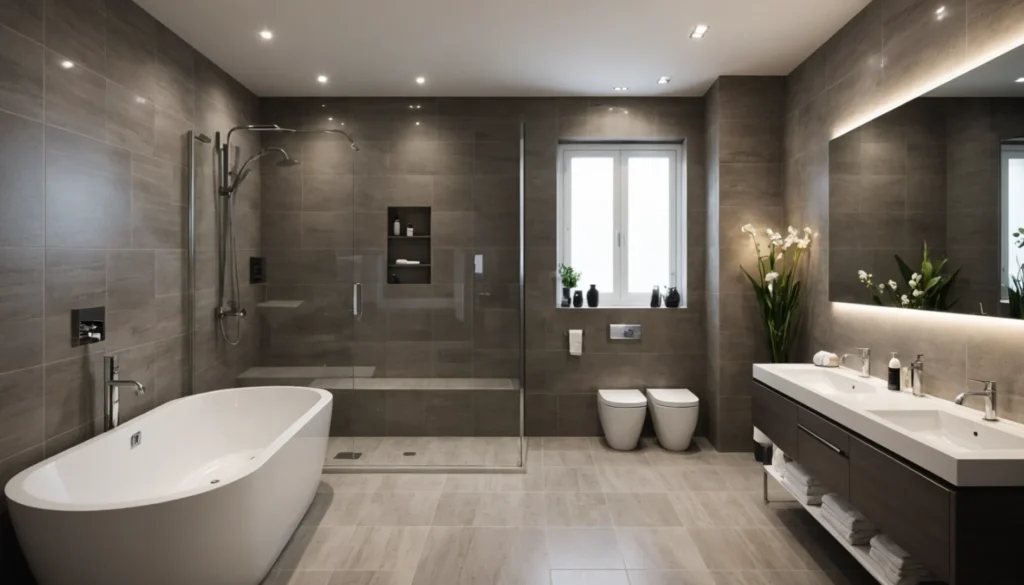 grands carreaux pour petite salle de bain