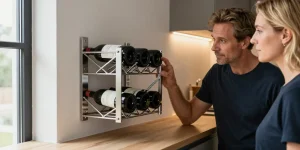 étagère à vin métallique