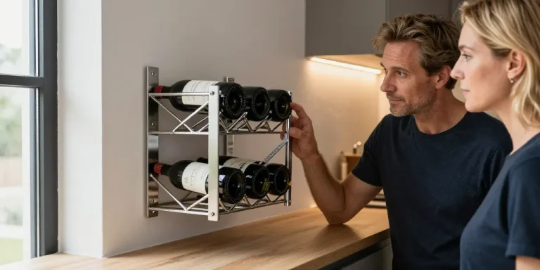 étagère à vin métallique