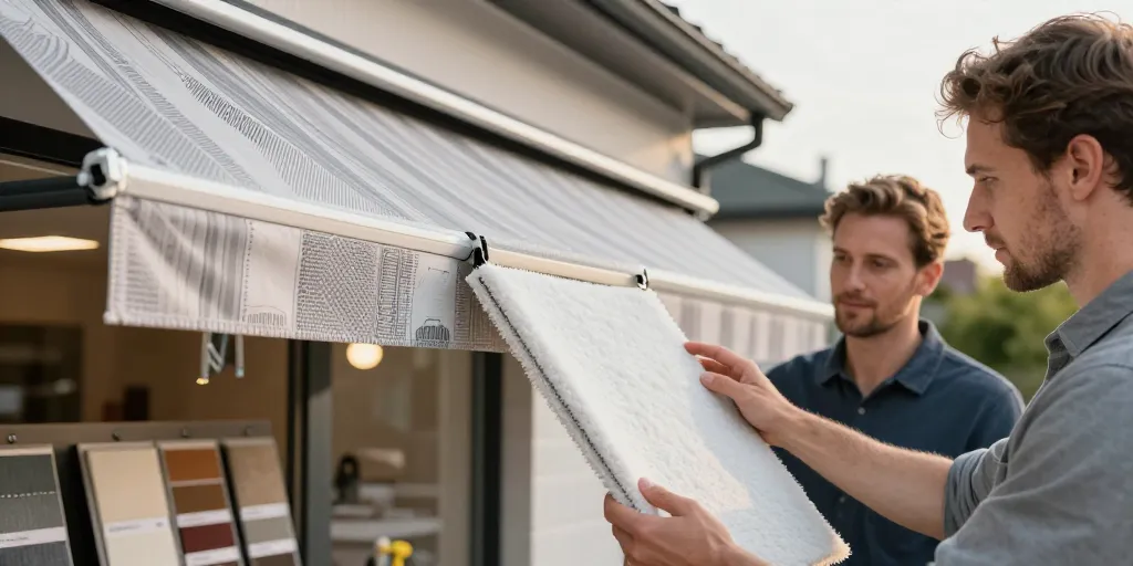 Store banne personnalisé : la toile imprimée ou le flocage, comment choisir ?