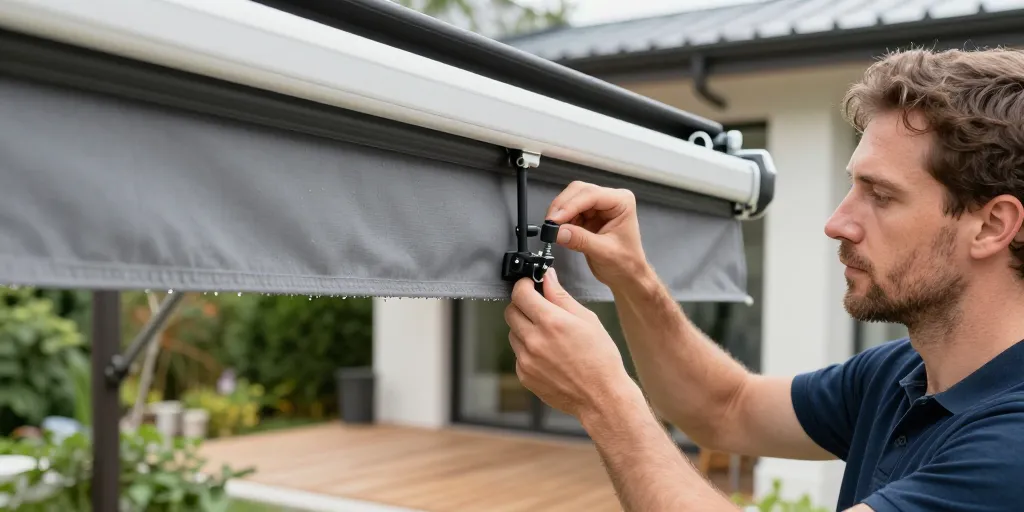 Réglage inclinaison store banne : la technique pour une évacuation d’eau optimale